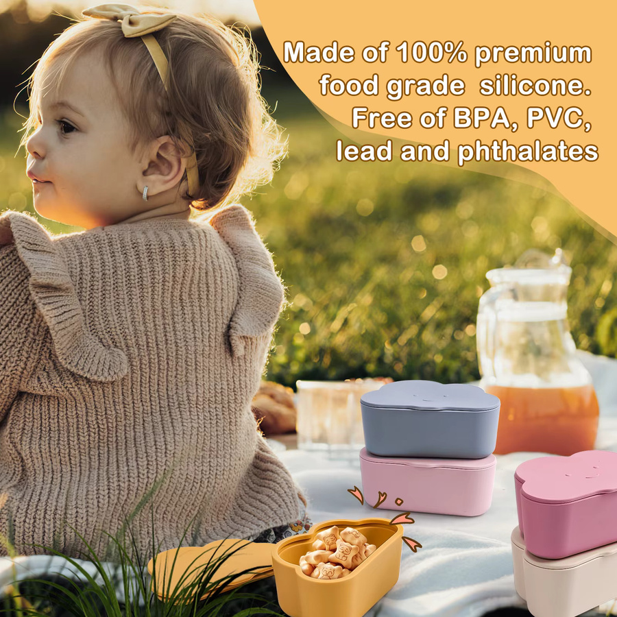 Silikon-Snackbox in Wolkenform, BPA-freie Lebensmittelbehälter für Babys, Obst und Gemüse - Bild 2