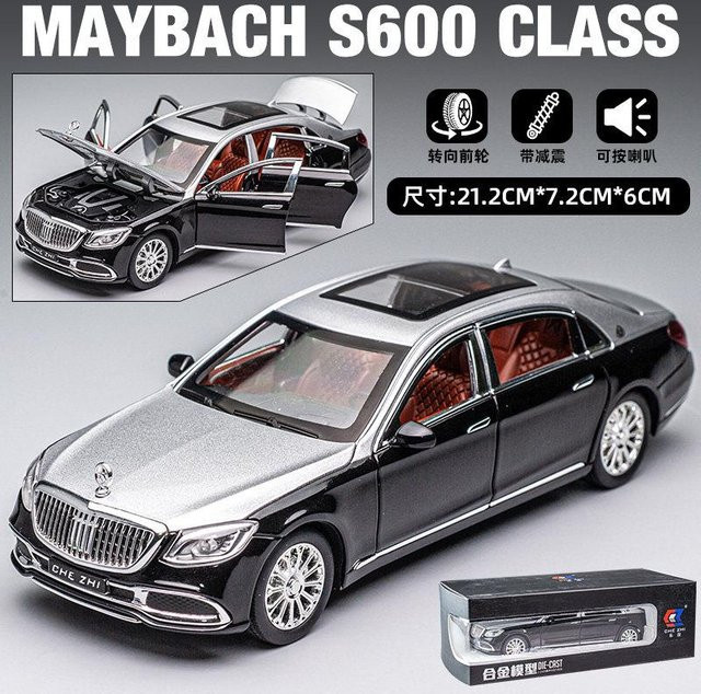 Linyi toy car Mercedes Benz Maybach S600 Luxuslimousine, Automodell, 1:24, Metall, ab 14 Jahre - Bild 1