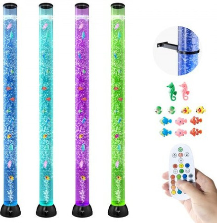 VEVOR Bubble Tube Lampe mit 16 RGB Farbeeffekten, 150 cm Höhe, Multicolour, mit Fernbedienung und USB-Anschluss