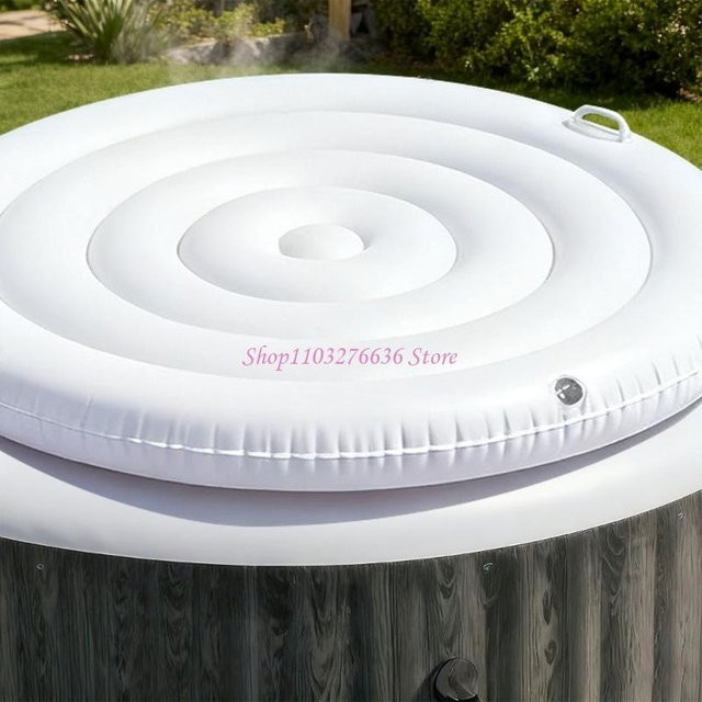 Thermische runde Poolabdeckung mit verstärkter aufblasbarer Struktur für Outdoor-Spa und Whirlpool, Durchmesser: 145 cm - Bild 1