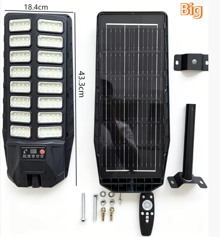 YQCHEZI 2er-Pack Solarleuchten für den Außenbereich mit Bewegungssensor, LED Solar-Straßenleuchten in Schwarz für Garten und Wege, kühles Weiß - Bild 5