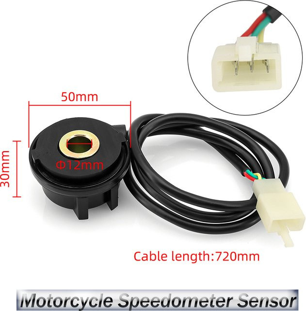 MAIMEIMI Digitaler Motorrad Kilometerzähler Sensor 12V in Schwarz mit Kabel für Geschwindigkeit und Kilometerstand als Modifikations-Zubehör - Bild 1