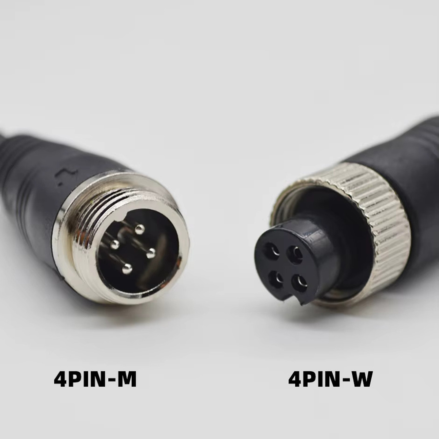 QXNY 4-teiliges Adapter-Set mit 4-poligem Luftfahrtstecker und DC-Cinch-Stecker in Schwarz für CCTV-Kameras und DVR-Systeme - Bild 3