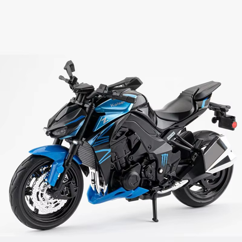 MAKEDA Kawasaki Ninja Z1000 Motorrad Modell, 1:12, Metall, Grün, mit Sound und Licht - Bild 5