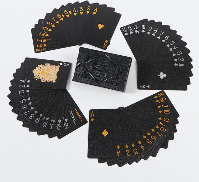 Black Rose Spielkarten-Set, wasserdichtes Poker-Deck, Schwarz - Bild 1