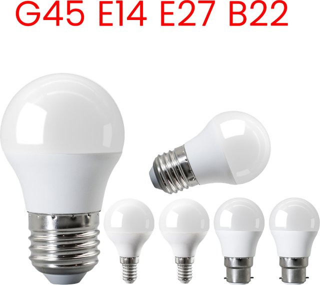 Gatetop Mini G45 LED-Glühbirne in Weiß mit E14 E27 oder B22 Sockel, flimmerfrei und energiesparend - Bild 1