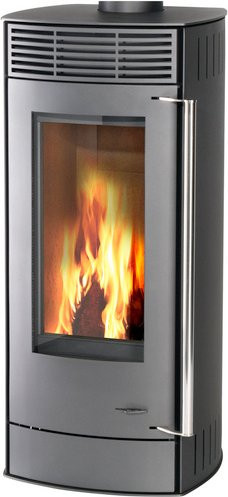 THERMIA Kaminofen Neuwerk in Grau aus Stahl mit 6 kW Leistung, B/T/H: 108,0 x 52,2 x 48,0 cm - Bild 1