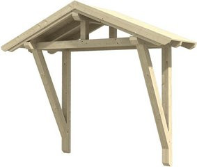 Skan Holz Haustür-Vordach Stralsund 2 aus nordischer Fichte in Natur Beige, Breite: 289 cm, Tiefe: 116 cm - Bild 1