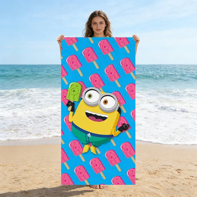 Potdemiel Strandtuch mit Eis am Stiel Muster, schnell trocknend, Multicolour, Breite: 60 cm, Höhe: 40 cm - Bild 1