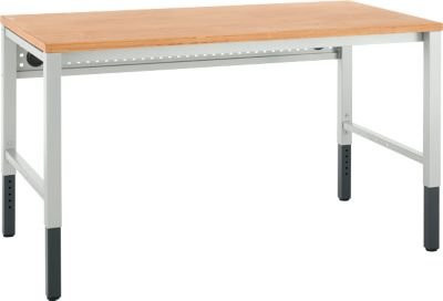 Schäfer Shop Pure Arbeitstisch AST31 mit Multiplex-Platte, manuell höhenverstellbar, 4-Fuß, lichtgrau/Buche, B: 150 cm, T: 80 cm, H: 80,5-103,5 cm - Bild 1