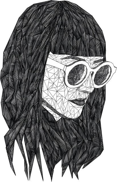 Komar Wandbild Grid Monochrome Paper Poster in Schwarz und Weiß, Breite: 30 cm, Höhe: 40 cm - Bild 1