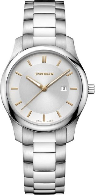 Wenger City Classic Damenuhr, Quarz, Edelstahl, Silber, 34 mm - Bild 1
