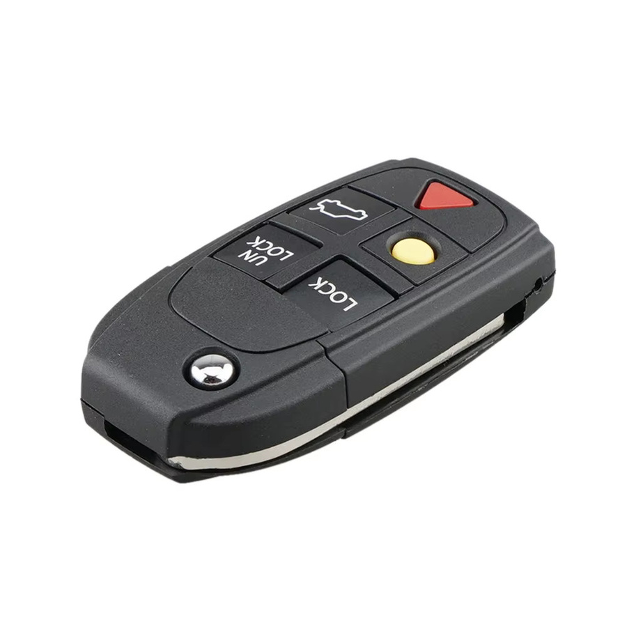 VAKIND Schlüsselhülle für Volvo S60 S80 V70 XC70 XC90, 5 Tasten Flip Folding Key Fob Case Protector, Schwarz - Bild 2