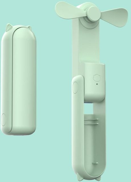 Tragbarer 3-in-1 Mini-Handventilator zum Zusammenklappen in Grün - Bild 1