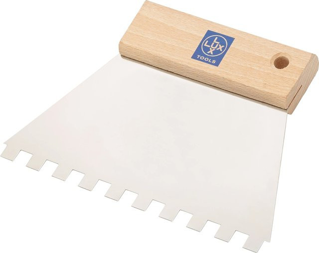 LUX-TOOLS Leimverteiler Classic aus Edelstahl in Silber mit 8 mm x 8 mm Zahnung, Breite: 15 cm - Bild 1