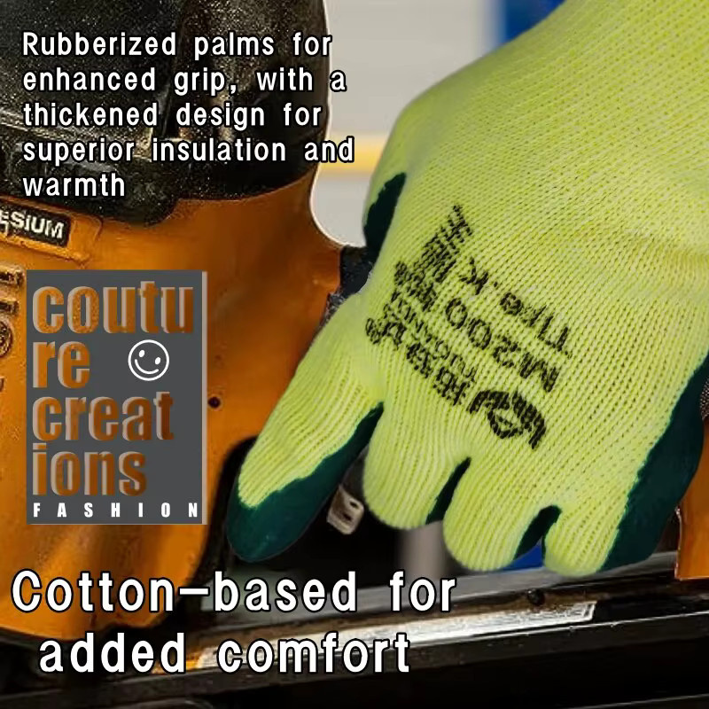 Super Grip Maurerhandschuhe aus atmungsaktiver Baumwolle mit dicker Gummibeschichtung und Schweißdocht-Funktion - Bild 4