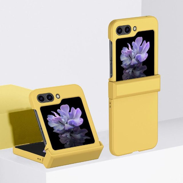 Stoßfeste Samsung Galaxy Z Flip 4 5G Modehülle aus Kunststoff in Gelb - Bild 1