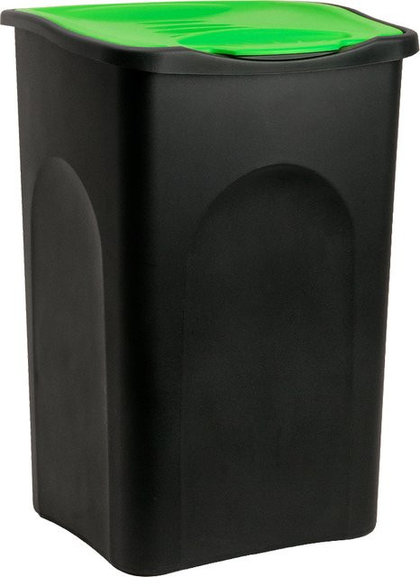 Stefanplast Mülleimer aus Kunststoff in Schwarz und Grün mit 50 l Fassungsvermögen - Bild 1
