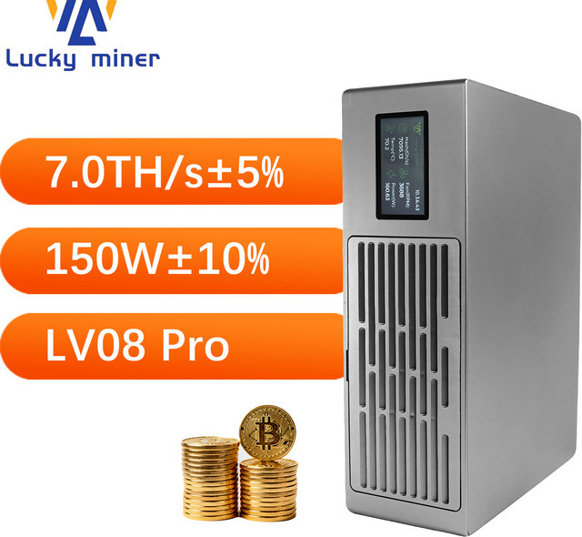 Lucky Miner LV08 Pro Bitcoin Miner Mini-ASIC für SHA256 BTC BCH BSV DGB in Silber - Bild 1