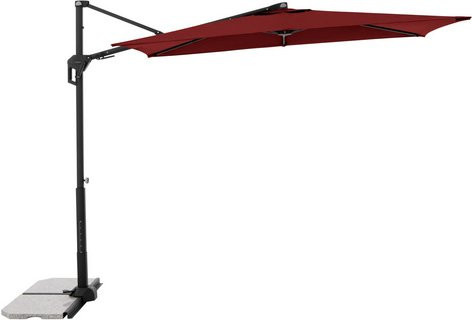 Doppler Ampelschirm in Rot mit Aluminiumgestell und recyceltem Polyethylen-Gewebe, B/T/H: 245 x 135 x 235 cm - Bild 1