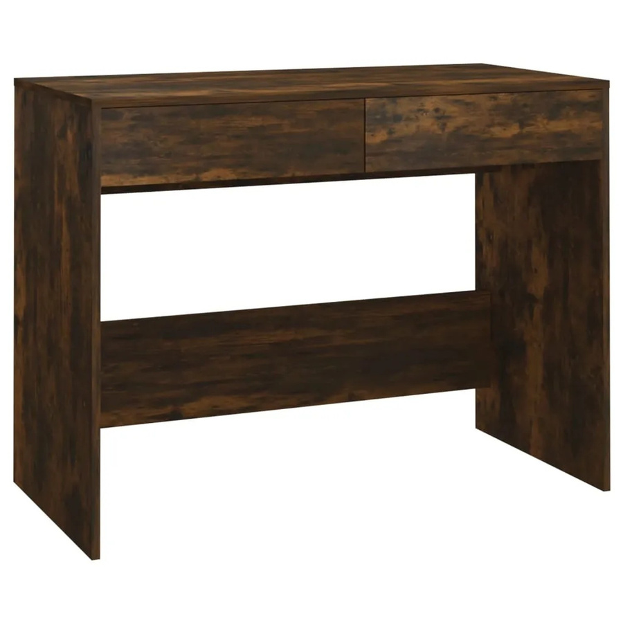 vidaXL Schreibtisch aus Holzwerkstoff in Räuchereiche, Braun, B/T/H: 101 x 50 x 76,5 cm - Bild 2