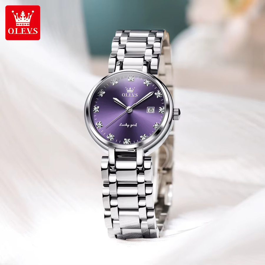 OLEVS Armbanduhr Quarz, Edelstahl, Blau, Damen - Bild 2