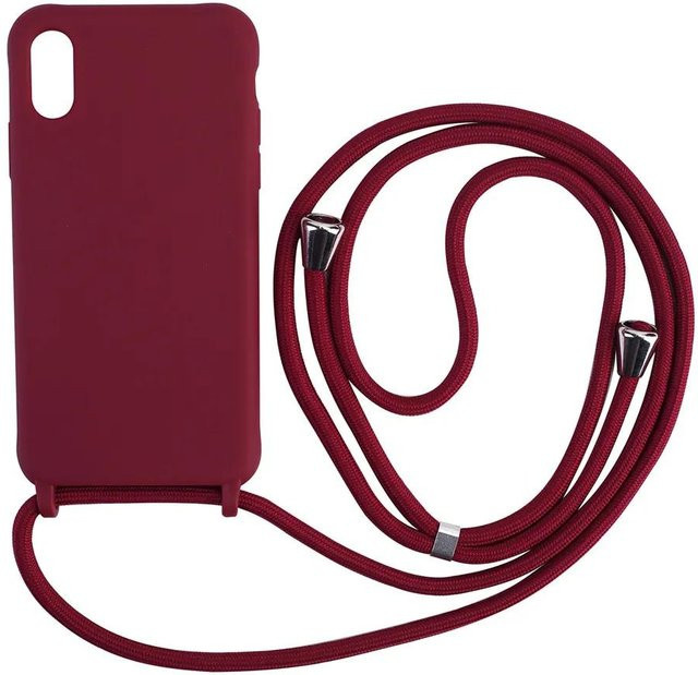 Silikon Handyhülle mit Tragekordel von Rui Di für Samsung Galaxy S24 S23 S22 S21 S20 Ultra FE S10 Plus in Rot - Bild 1
