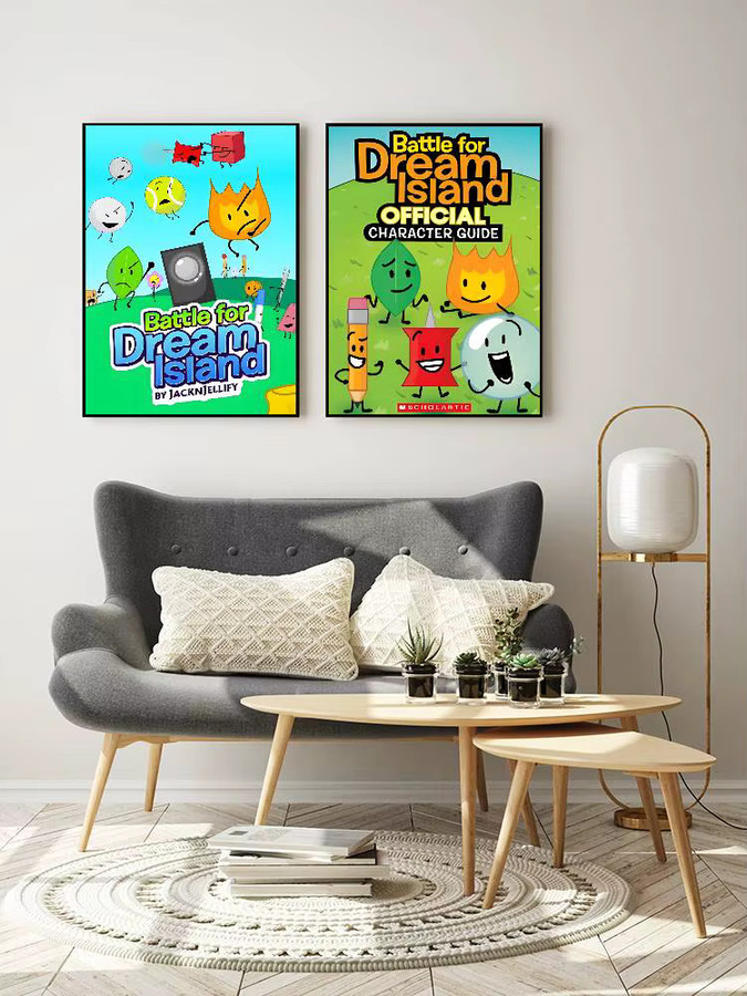 MINISO Battle For Dream Island Poster Sticker, wasserfester Wandaufkleber für Wohnzimmer und Schlafzimmer, Mehrfarbig, Rechteckig - Bild 6