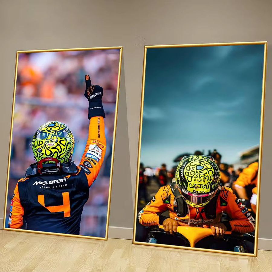 Vintage Rennwagen Poster Lando Norris Wandkunst für dein Zuhause oder Café, Mehrfarbig, 15 x 15 x 15 cm - Bild 3