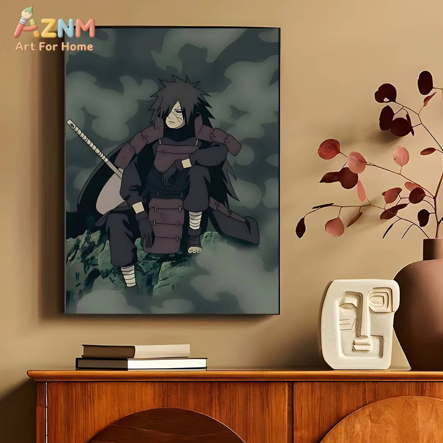 Kayou Naruto Uchiha Madara Anime Leinwand Wandkunst Multicolour ungerahmtes Poster - Bild 4