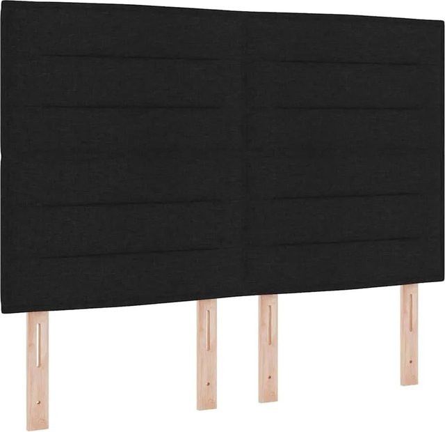 vidaXL Kopfteil aus Kunstleder in Schwarz, modernes gepolstertes Kopfteil für das Schlafzimmer, Breite: 144 cm, Höhe: 128 cm, Tiefe: 7 cm - Bild 1