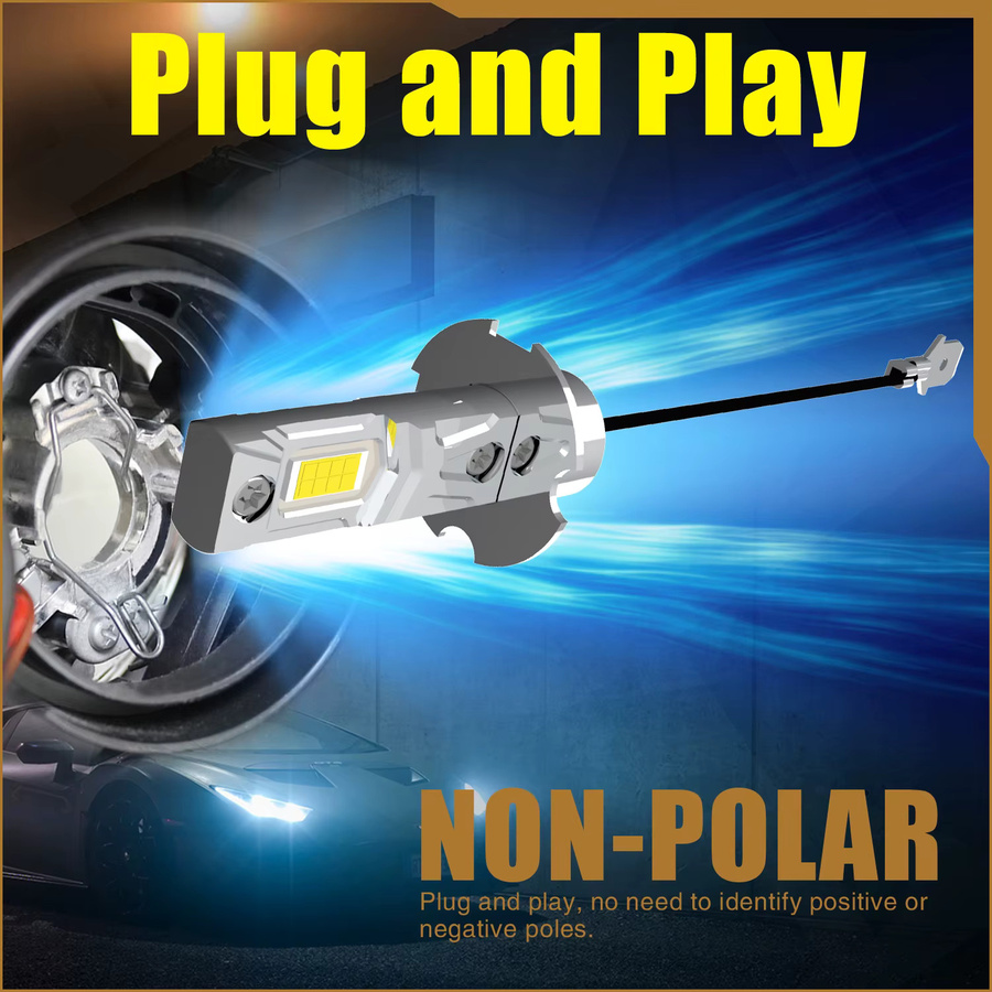 Neallor H3 LED Nebelscheinwerfer Set PK22s Canbus 12V 55W in Silber für BMW E30 und R1200C - Bild 5