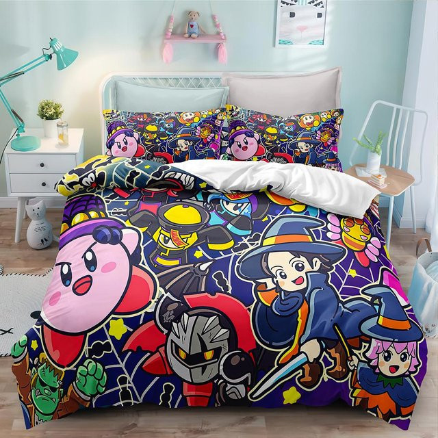 Flylo Kirby Bettwäscheset aus Mikrofaser mit Motiv, 3-teilig, Mehrfarbig, B/H: 155 x 220 cm - Bild 1