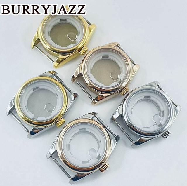 QUKE Uhrengehäuse Edelstahl, Silber Roségold, 31 mm, Saphirglas, wasserdicht - Bild 1