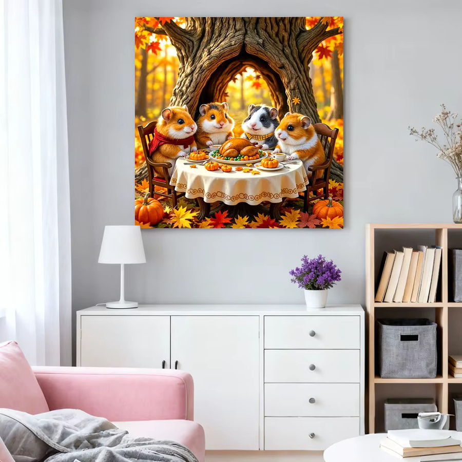 HUACAN Diamantmalerei Herbstwald-Landschaft als 5D DIY Diamantmosaik in Multicolour, B/B/H: 20 x 20 x 20 cm - Bild 3