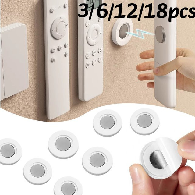YOCITY Magnetische Wandhalterung für Fernbedienungen in Weiß, Set mit 3 bis 18 Stück zur Organisation ohne Bohren - Bild 1