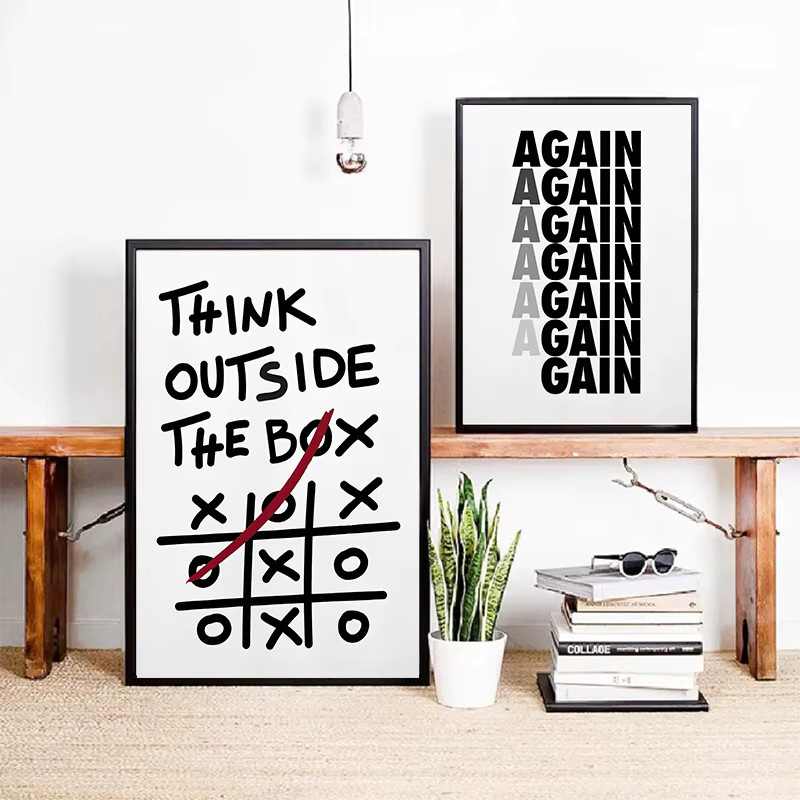 Modernes Leinwandgemälde von Potdemiel mit motivierenden Zitaten und Typografie in Gelb - Bild 3