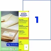 Avery Zweckform Universaletiketten aus Recyclingpapier, weiß, A4, 100 Stück - Bild 2