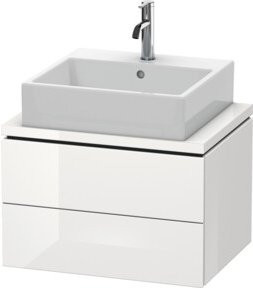 Duravit Waschtischunterschrank Compact L-Cube in Weiß Hochglanz mit 2 Schubladen, B: 62 cm, T: 47,7 cm, H: 40 cm - Bild 1