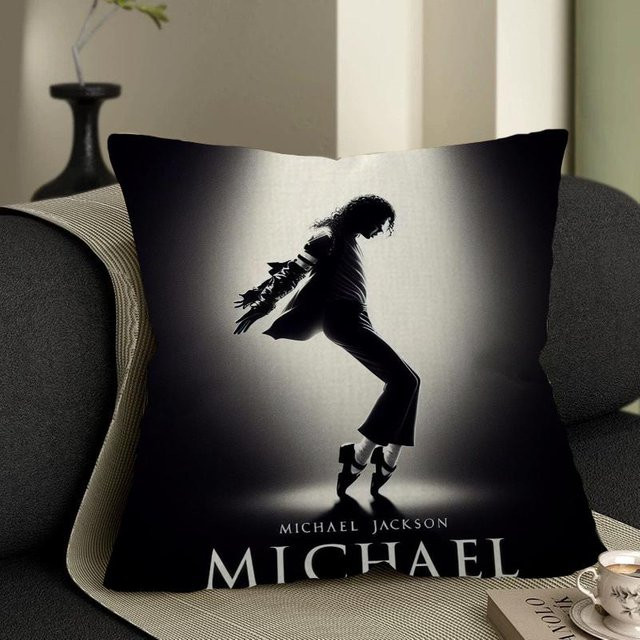 Michael Jackson Kissenbezug Schwarz, B/B/H: 45 x 45 x 0 cm - Bild 1