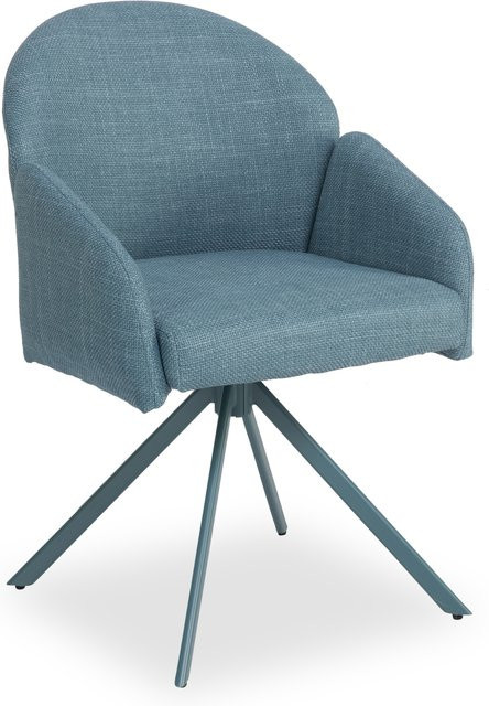 Armlehnstuhl HARPER in Petrol mit Microfaser-Webstoff und 360 Grad Drehsitz, B/T/H: 61 x 49 x 84 cm - Bild 1
