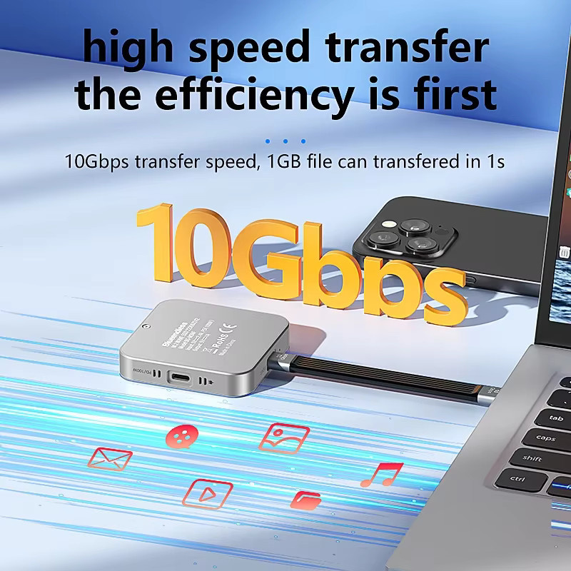 Lenovo Magnetic M2 NVMe SSD-Gehäuse mit Kühlventilator und 100W PD-Ladefunktion, USB-C Typ-C Gehäuse für M.2 2230 und 2242 SSDs, kompatibel mit iPhone und Mac - Bild 5