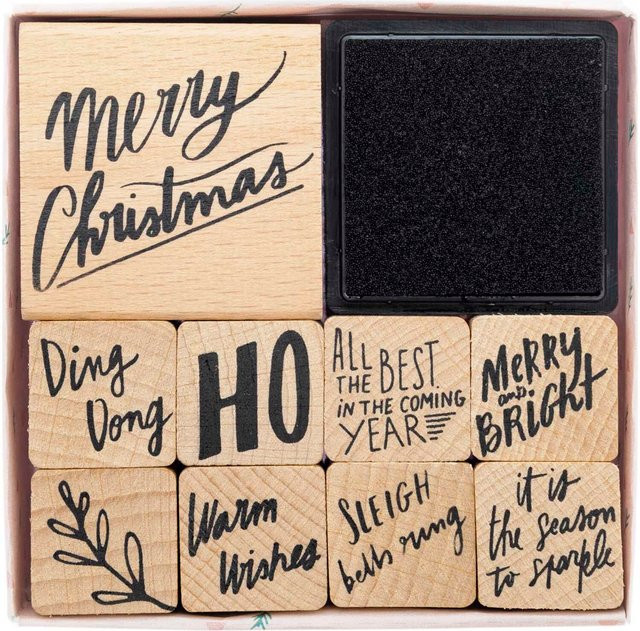 Rico Design Paper Poetry Stempelset Jolly Christmas in Schwarz - Bild 1