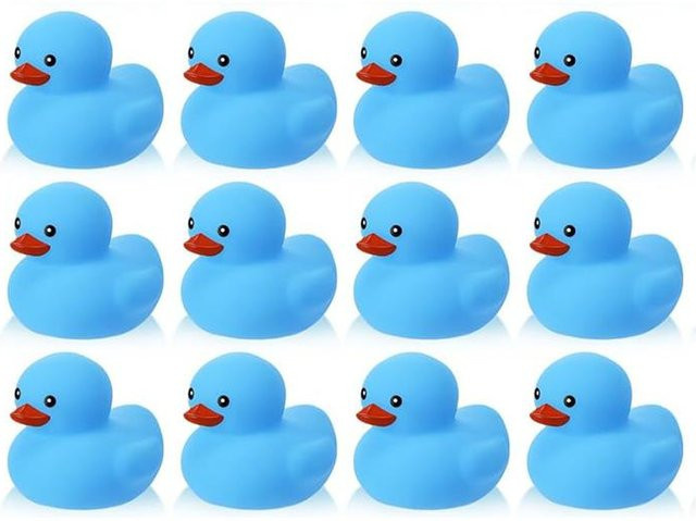Binchi Outdoor Product Mini-Enten-Set, Blaue Gummi-Enten, Quietschende Gummi-Enten, ab 6 Jahren - Bild 1