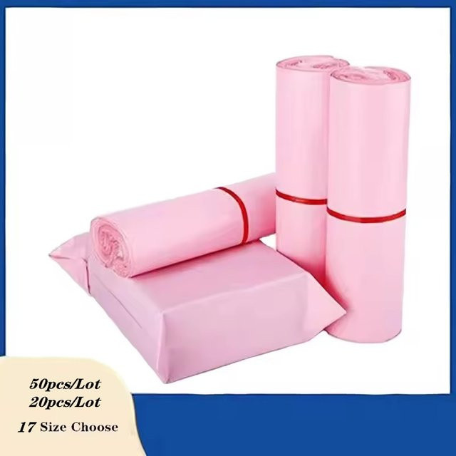 INPLUSTOP Wasserdichte Versandtaschen in Rosa, selbstklebende Umschlag-Posttaschen aus Kunststoff für Kleidung und Kurierversand - Bild 1