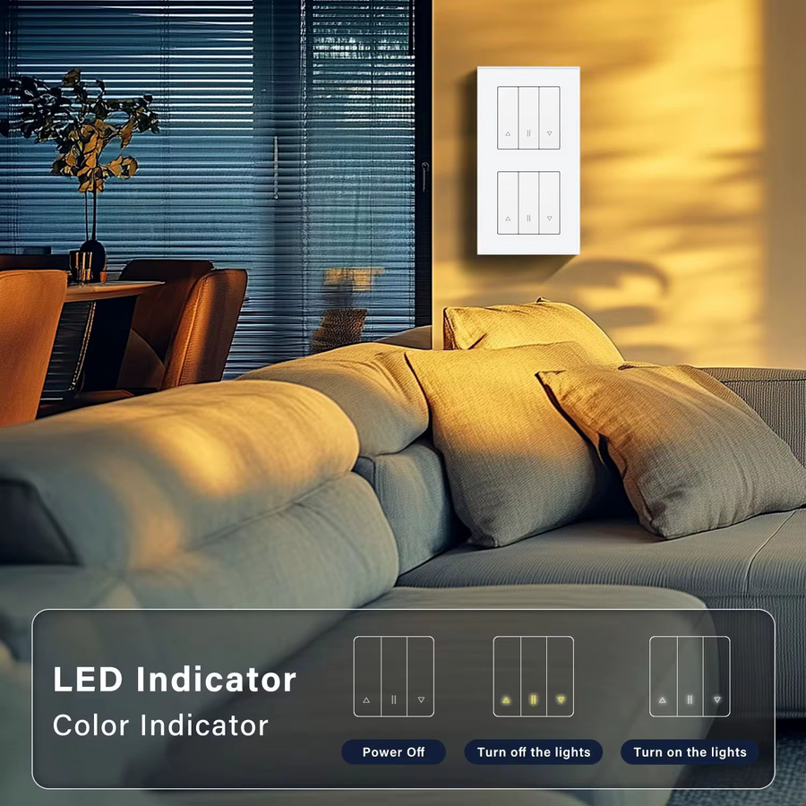 BSEED E-Serie Smart Blind WiFi Shutter Switch mit Glasrahmen für Tuya Google Home und Amazon Alexa in Weiß oder Schwarz - Bild 2