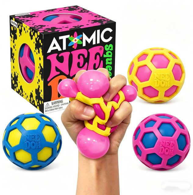 Schylling Needoh Atomic Stress Relief Ball Squishies, pink, multicolour - Bild 1