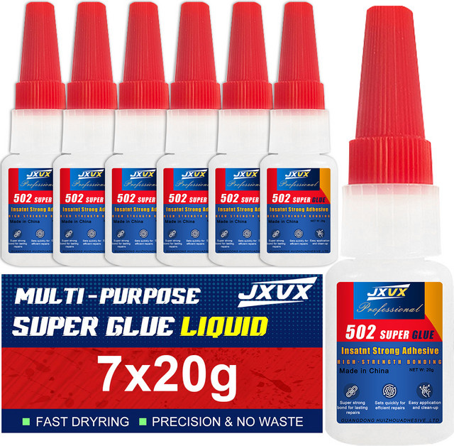 502 Superstarker Flüssigkleber Sparpack mit 7 Stück für Hartkunststoffe, Keramik, Leder und Metall, 20 g pro Stück - Bild 1