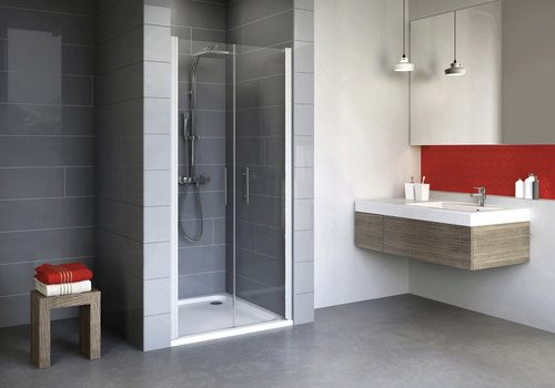 Schulte ExpressPlus Pendeltür AlexaStyle 2.0 in Nische, Glas und Aluminium, Transparent/Silber, B/H: 90 x 192 cm - Bild 2