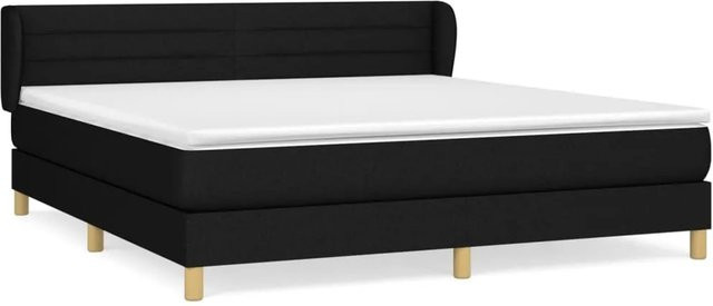 vidaXL Boxspringbett mit Matratze Hybrid-Design in Schwarz und Weiß, B/T/H: 160 x 200 x 163 cm - Bild 1